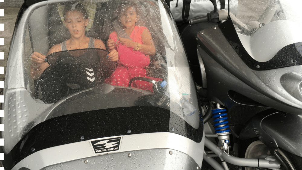 We are riding in the rain….